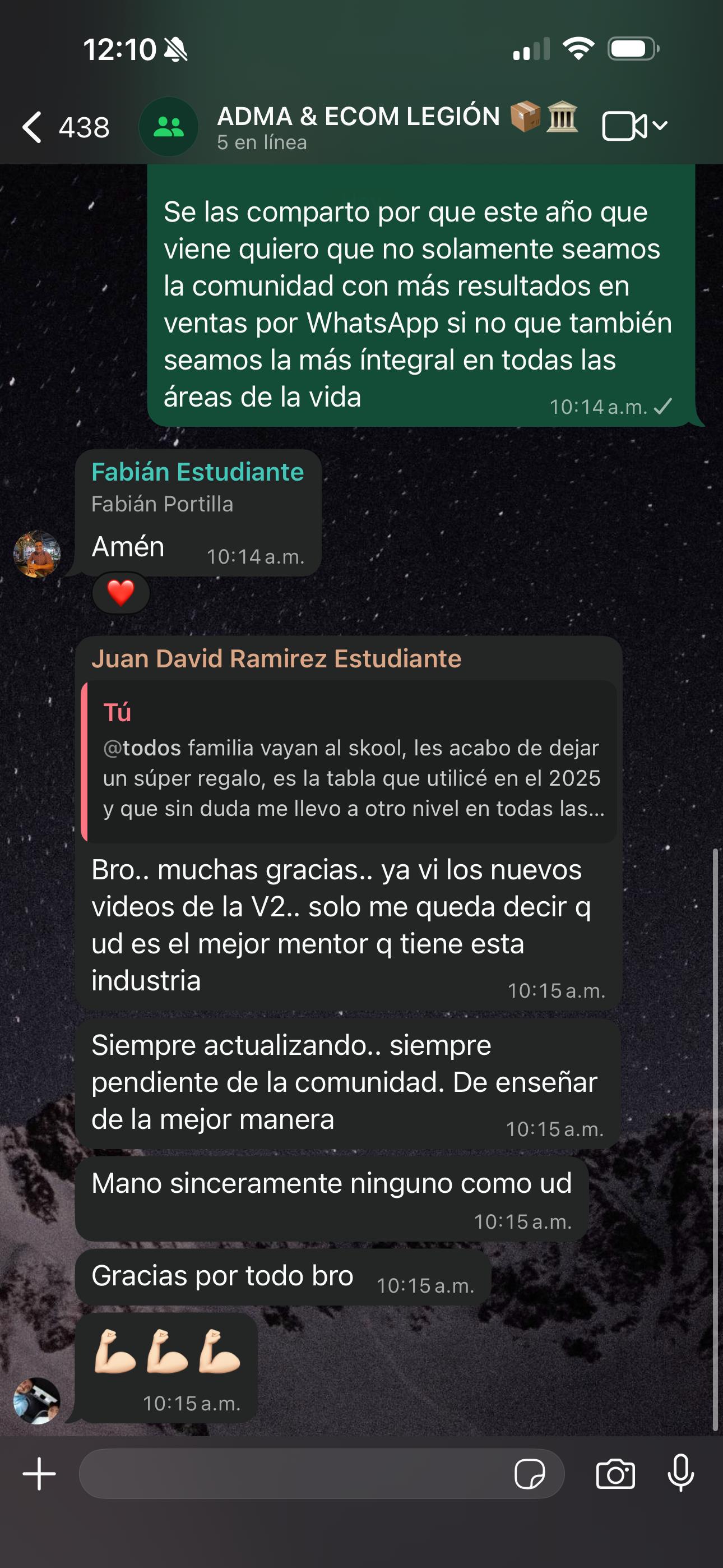 Prueba de pedidos generados por un estudiante